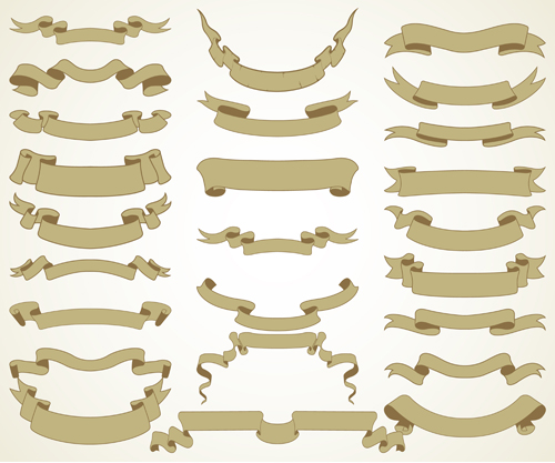 500x417 Vector Vintage Ribbon Banners Design 01 Free Download