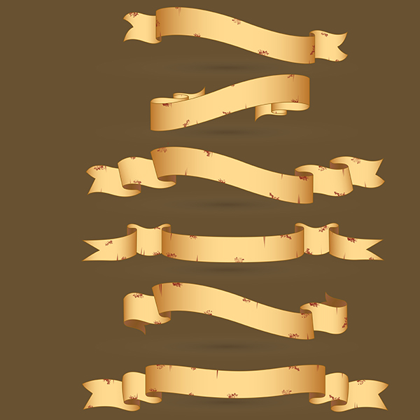 600x600 Vintage Ribbon Banners Ai Format Free Vector Download