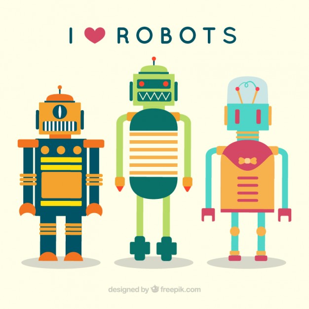 626x626 I Love Robots Vector Premium Download