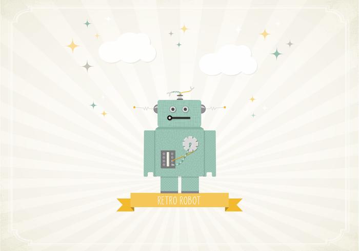 700x490 Retro Robot Wallpaper Vector