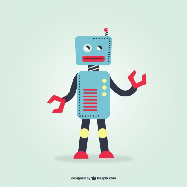 626x626 Blue Retro Robot Vector Free Download