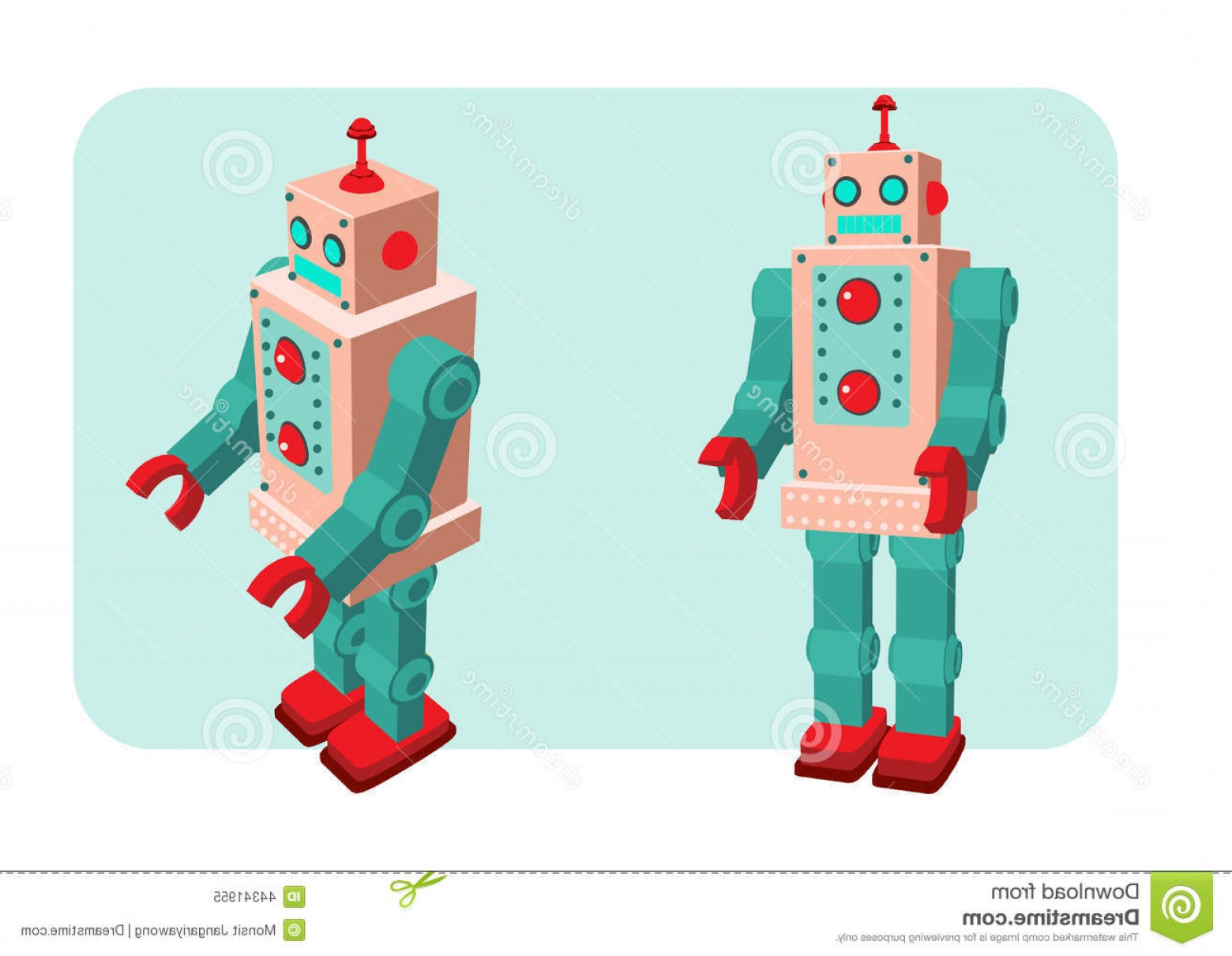 1560x1210 Stock Illustration Retro Robot Vector Illustration Old Toy