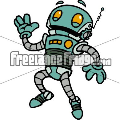 390x390 Cartoon Retro Robot Vector Clipart Stock Artwork Logos