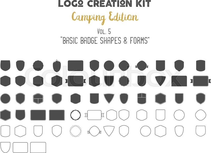 800x580 Logo Creation Kit Bundle. Camping Edition Set. Basic Badge Shapes