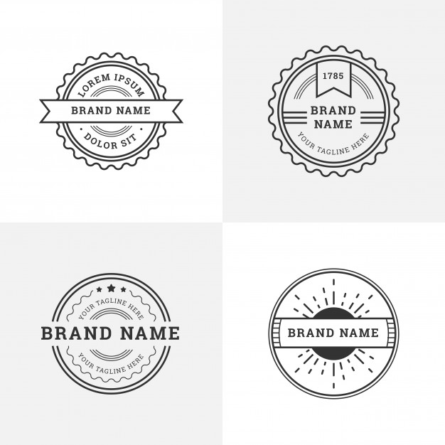 626x626 Retro Logos With Round Shapes Vector Free Download