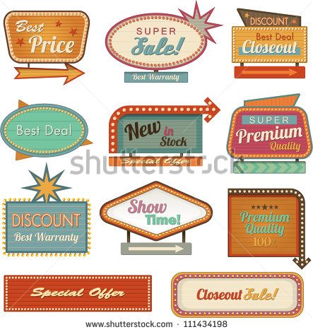 443x470 Retro Banner Signad. Vector Illustration Retro Signs