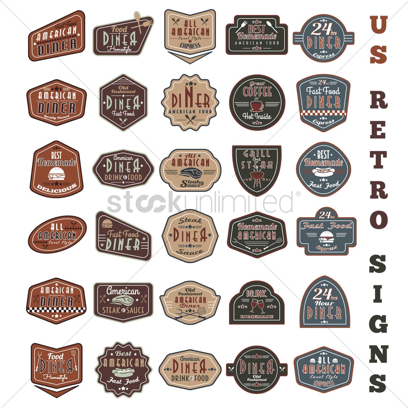1300x1300 Us Retro Sign Vector Image