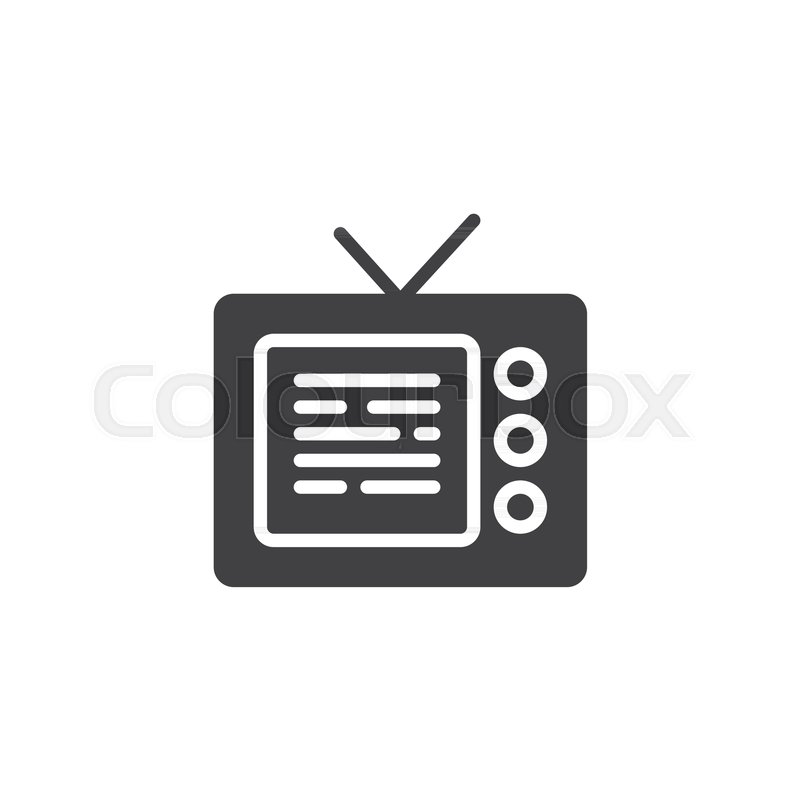 800x800 Old Tv Vector Icon. Filled Flat Sign For Mobile Concept And Web