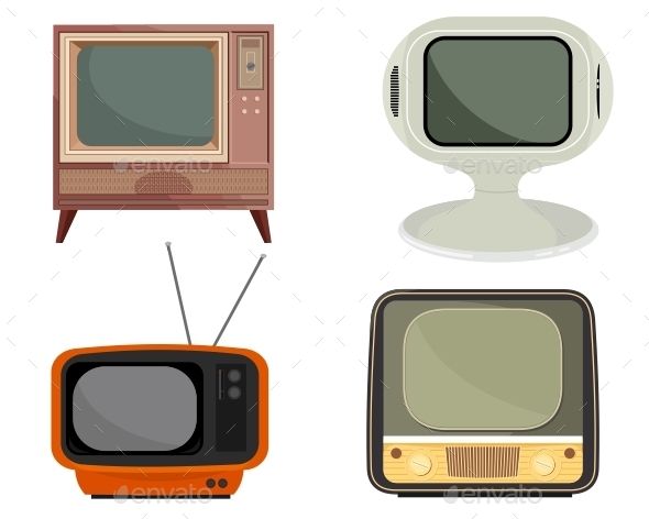 590x472 Retro Tv Vector Set Retro, Tvs And Font Logo