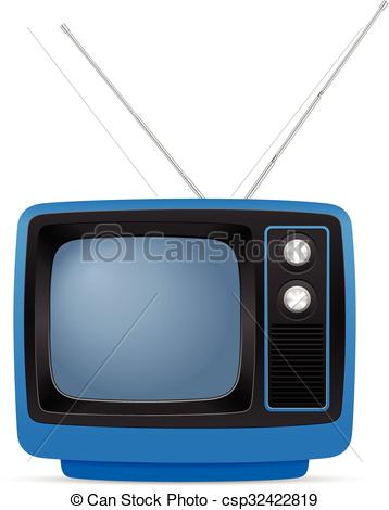 358x470 Retro Tv On A White Background. Vector Clip Art