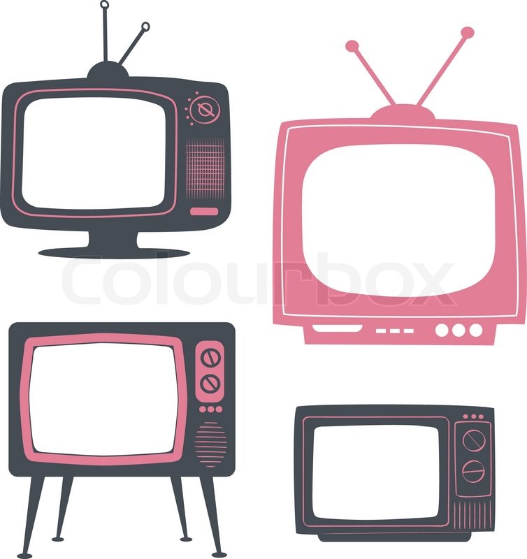 754x800 Stylish Retro Tv Set. Vector Illustration Stock Vector Colourbox