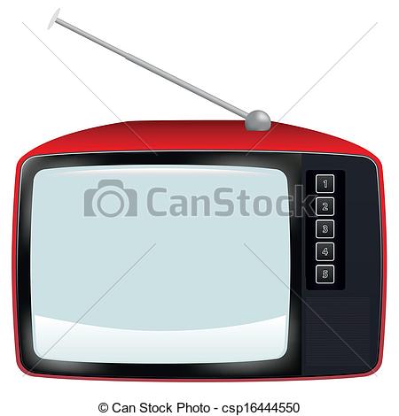 450x470 Vector Retro Tv. Vector Illustration Of Retro Tv Red Color.