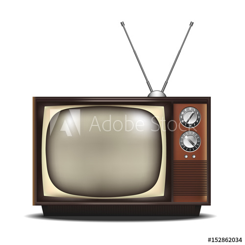 500x500 Vintage Retro Tv. Vector Illustration
