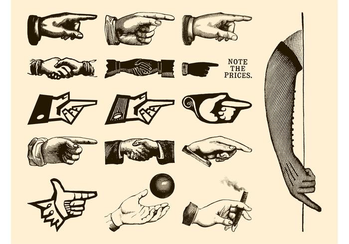 700x490 Retro Hands Vectors