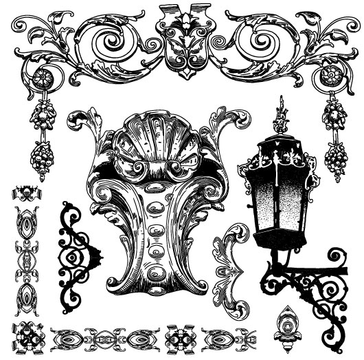 530x523 Set Vintage Of Retro Borders Vector Art 05 Free Download