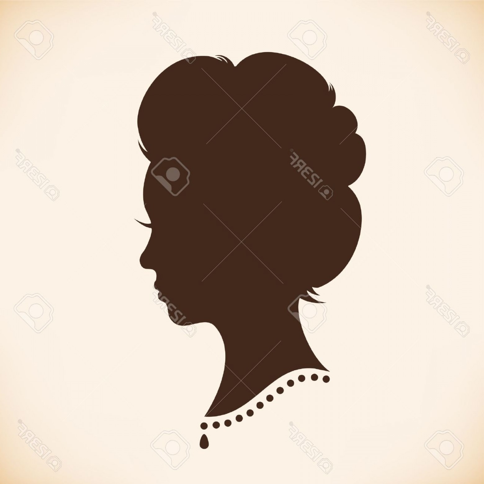1560x1560 Photostock Vector Retro Woman Head Silhouette Vector Isolated