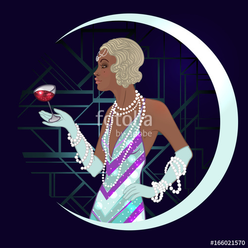 500x500 Retro Fashion Glamour Girl Of Twenties (African American Woman
