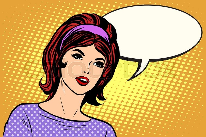 800x533 Retro Question Girl Pop Art Retro Style. Woman Vector Illustration