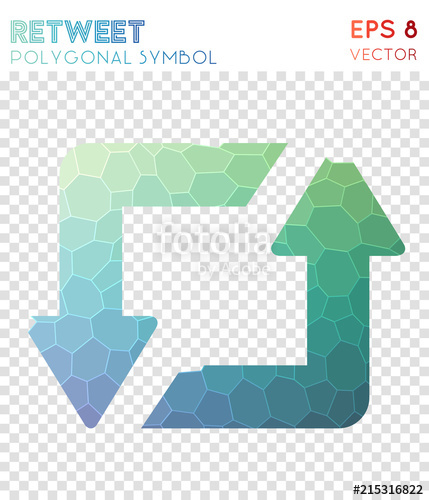 429x500 Retweet Polygonal Symbol. Awesome Mosaic Style Symbol. Fascinating