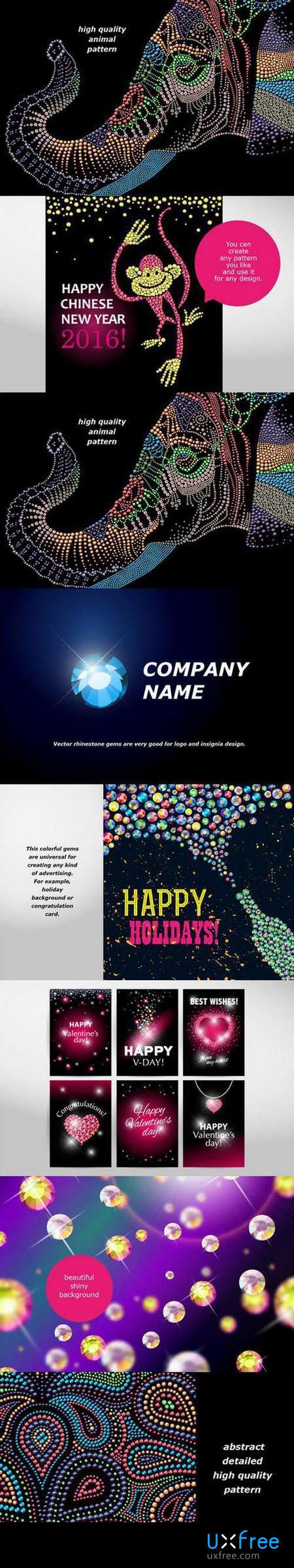 450x2398 Rhinestone Vector Gems Set 686616