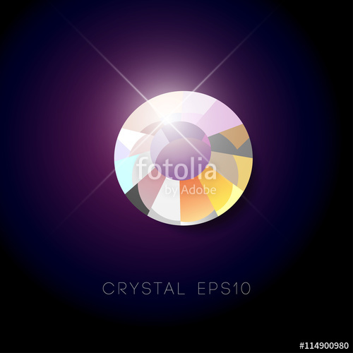 500x500 Vector Rhinestone Gem Mock Up. Jewelry Crystal Stone Diamond