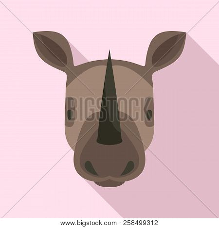 450x470 Rhino Head Icon. Flat Illustration Of Rhino Head Vector Icon For