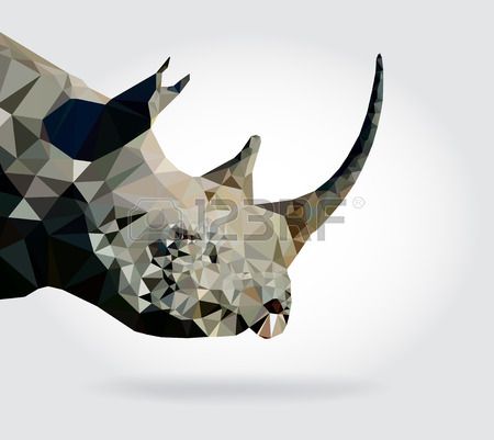 450x401 Rhino Head Vector, Geometric Modern Illustration The Duration