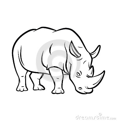 400x415 Collection Of Rhino Head Drawing Outline High Quality, Free