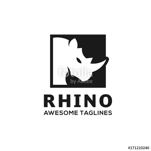 500x500 Rhinoceros. Rhino Logo. Business Template. Rhinos Head Logo For