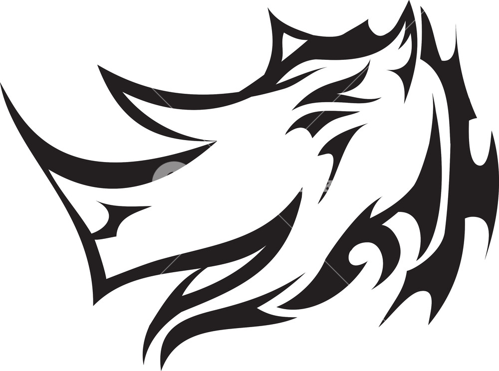 1000x744 Tribal Vector Element With Rhino Head Royalty Free Stock Image