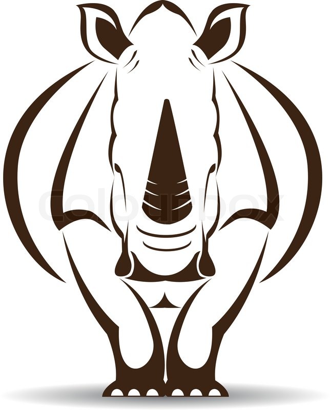 644x800 Vector Image Of An Rhino On White Background Stock Vector