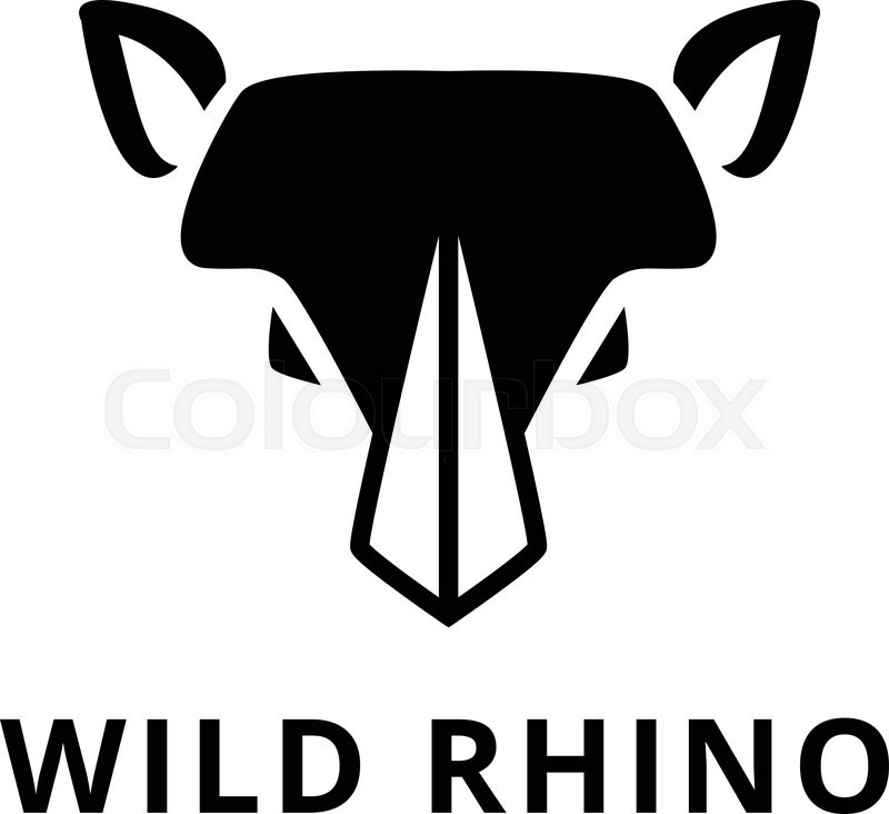 800x732 Vector Minimalistic Rhino Head Logotype. Black Rhino Logo. Stock