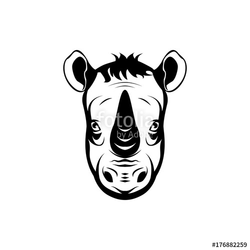 500x500 Vector Rhino Head, Face For Retro Logos, Emblems, Badges, Labels