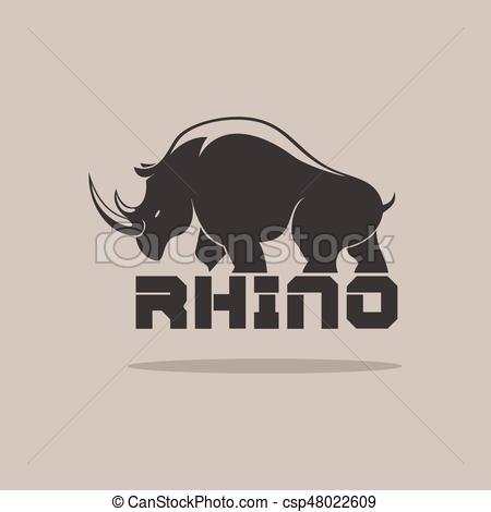 450x470 Rhino Silhoulette On A Brown Background.