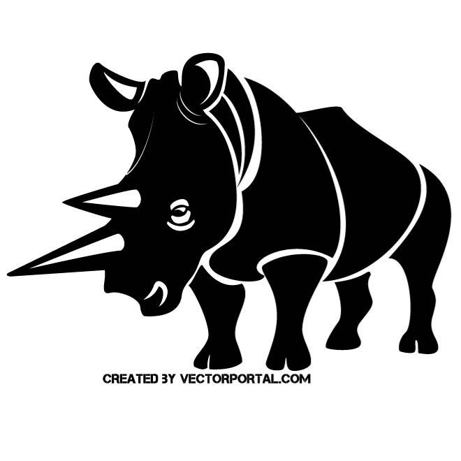 660x660 Rhino Silhouette Free Vectors Ui Download
