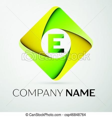 450x470 Letter E Vector Logo Symbol In The Colorful Rhombus. Vector