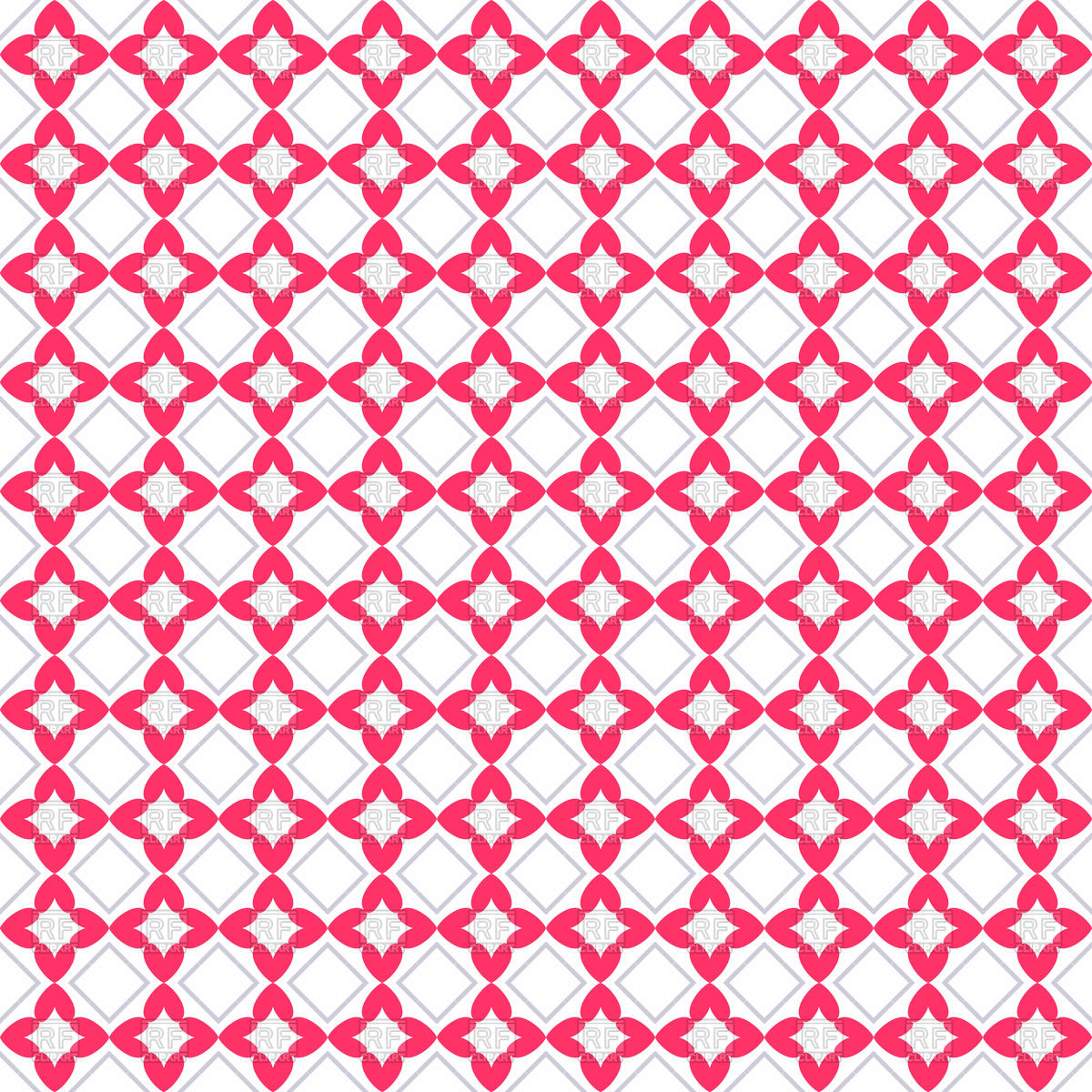 1200x1200 Pink Seamless Pattern With Flowers And Rhombus Vector Image