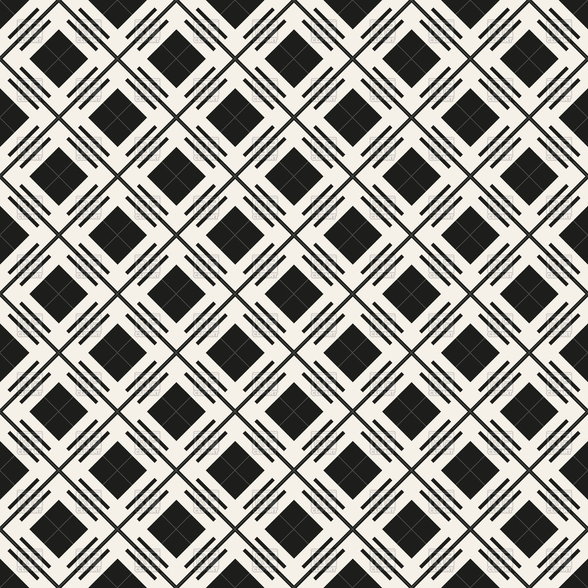 1200x1200 Seamless Geometric Monochrome Pattern With Rhombus Vector Image
