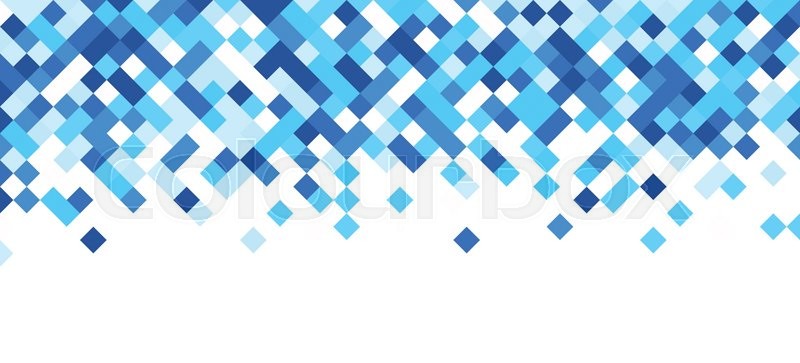 800x363 White Abstract Banner With Blue Rhombus. Vector Illustration