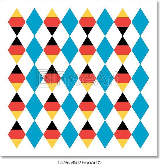 561x581 Free Art Print Of Oktoberfest Seamless Pattern Of Blue Rhombus