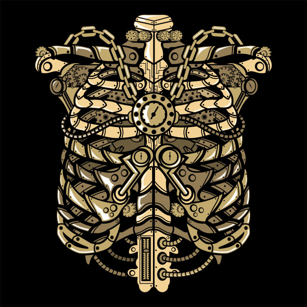 626x626 Steampunk Ribcage Vector Premium Download