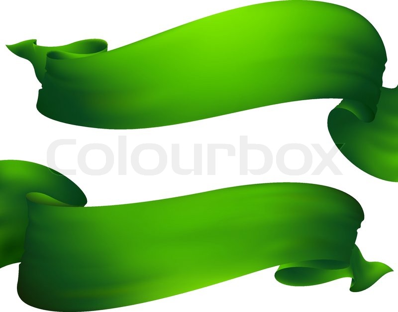 800x626 Waving Green Ribbon Banner , Vector Drawing Stock Vector Colourbox