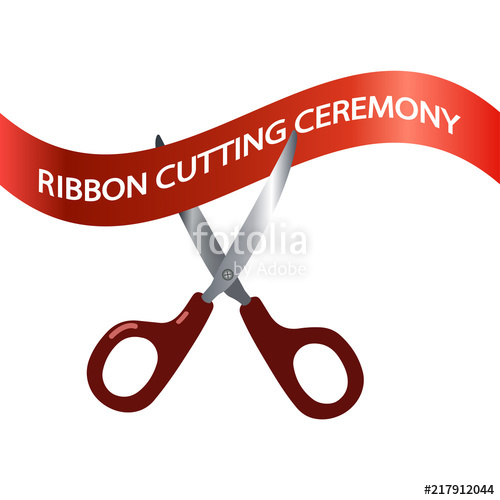 500x500 Ribbon Cutting Ceremony Isolated On White Background Stock Image