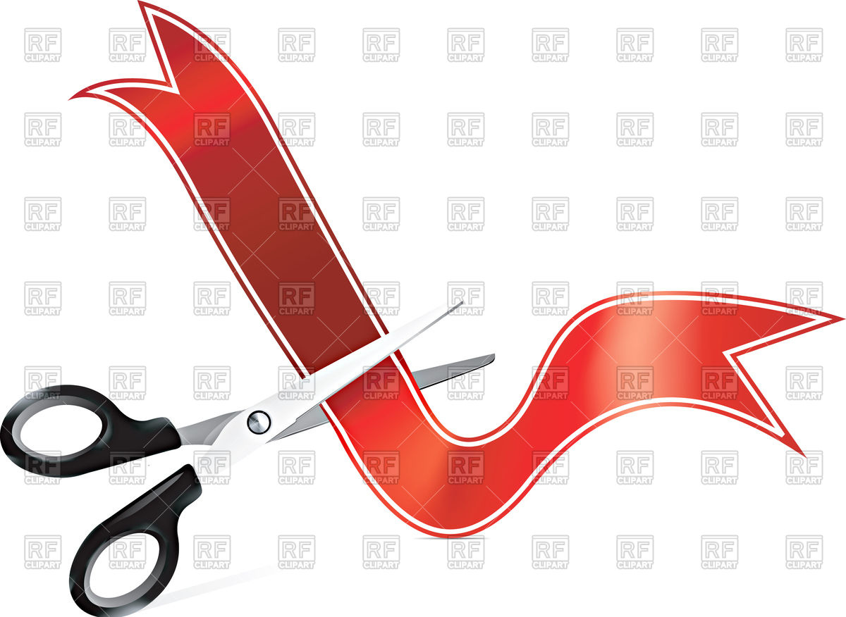 1200x876 Scissors Cutting Red Ribbon Vector Image Vector Artwork Of