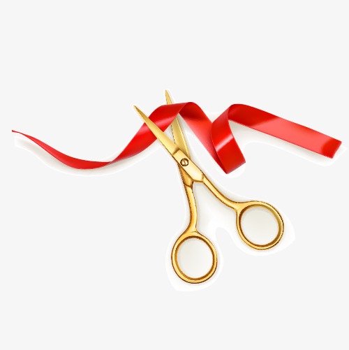 500x501 Vector Ribbon Cutting, Scissors, Colored Ribbon, Cut The Ribbon