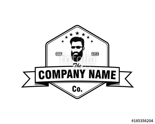 500x400 Hexagon Mustache Beard Man Face Style With Glasses And Ribbon