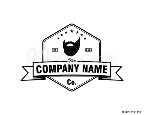 500x400 Hexagon Mustache Beard Man Face Style With Ribbon Illustration