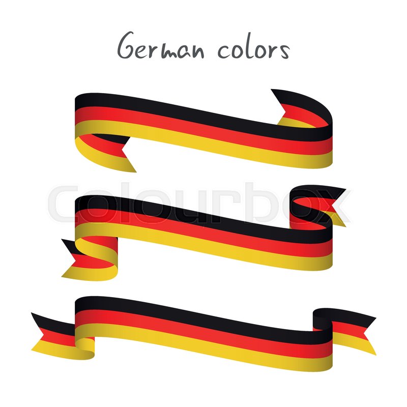 800x800 Set Of Three Modern Colored Vector Ribbon With The German Tricolor