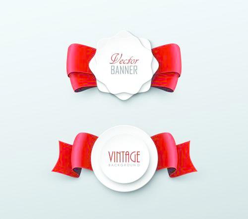 500x442 Paper Label And Red Ribbon Vector 02 Free Download Ai Files