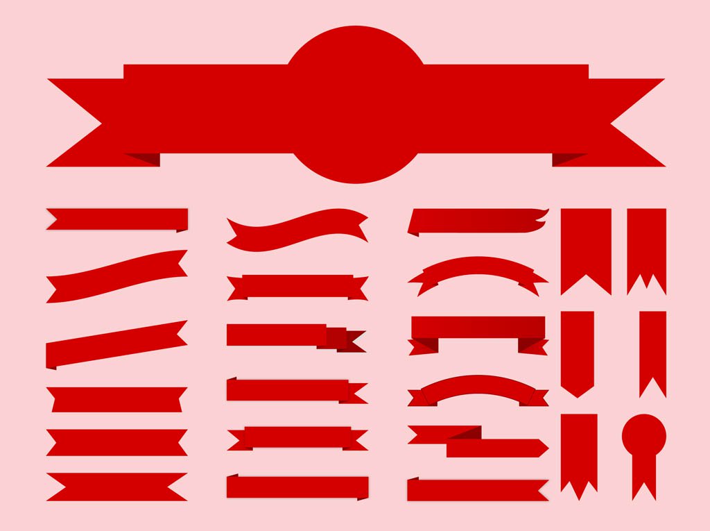 1024x765 Vector Ribbons Set Vector Art Amp Graphics